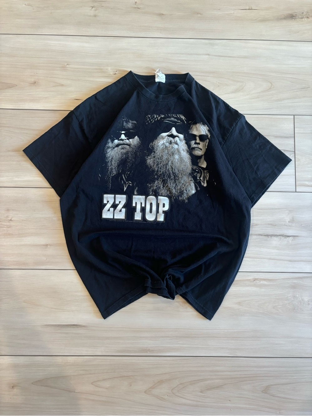 ZZ Top Vintage 2013 Mens Faded Black Graphic Rock Grunge Band Concert Tour Tee